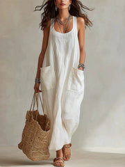 2026 Summer New Arrival: Casual, Chic, Pocketed, Strapless Maxi Dress