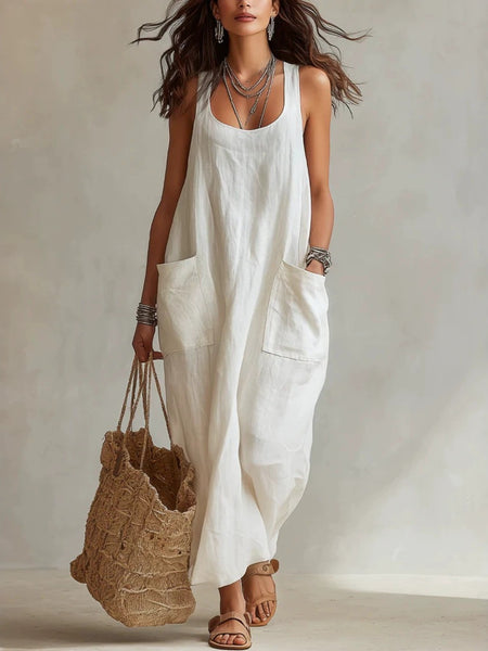 2026 Summer New Arrival: Casual, Chic, Pocketed, Strapless Maxi Dress