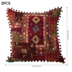 18x18 Inch Reversible Turkish Pattern Pillows (Set of 2 with Inserts) - Romantic Turkey Boho Floral Double Sided Design, Premium Polyester Cover & Fill, Decorative Accent Pillows for Sofa, Chair, Bedroom