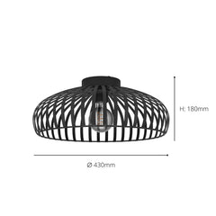Eglo Mogano Ceiling Light in Black - 17