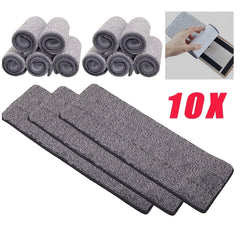 10pcs Microfiber Replacement Mop Heads - Washable & Reusable Cleaning Pads with Central Grip, High Absorbency for Hardwood Tile Vinyl Floors, Multi-Surface Use (Kitchen, Bathroom, Living Room) - Compatible with Standard Mops, Durable & Soft Fiber