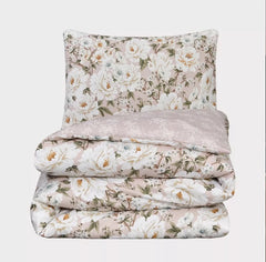 Elegant Blossom Blush Reversible Microfiber Printed Duvet Cover Set & Pillow Cases Bedding Collection