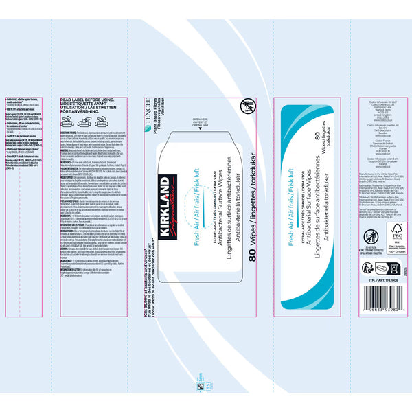 Kirkland Signature Antibacterial Surface Wipes, 4 X 80 Wipes (320 Sheets)