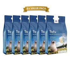 Multi-Buy Discounts, Premium Tofu Blended Cat Litter (2.3*1 Kg), Deodorizing Tofu Cat Litter - Clumping, Low Dust, Easy To Clean, Fast Clumping, Odor Control, Non-sticking, Flushable, Long-lasting.