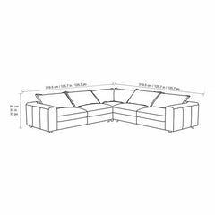 Simon Li Westbrook Brown Leather Corner Sofa