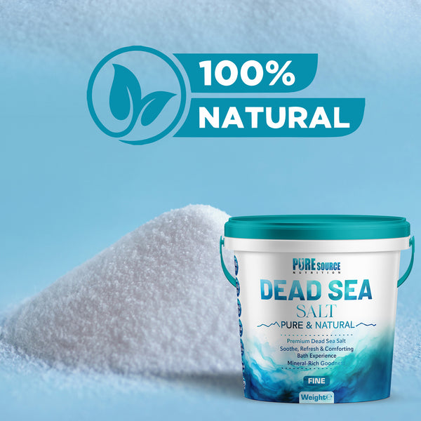 PSN Dead Sea Salt Fine in Bucket – Pure Natural Mineral-Rich Bath Salt for Relaxation, Foot Soaks, Stress Relief & Muscle Recovery – Premium Spa-Grade Salt