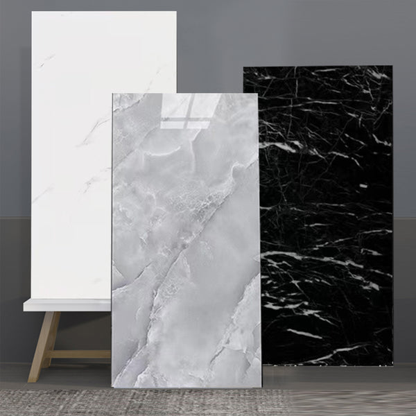 12/24/36pcs Contemporary Marble Pattern Self-Adhesive Wall Stickers - Waterproof & Oil-Resistant &Glossy Finish, Easy Peel & Stick for Kitchen, Bathroom, Glass, Walls - Removable Modern Home Decor, Bathroom Wall Stickers, Kitchen Decor, Easy install Decal