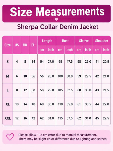 Women'S Black Denim Jacket with Sherpa Collar, Fleece Lined Jean Trucker Jacket, Warm Button Up Long Sleeve Winter Coat, Casual Vintage Denim Outerwear with Pockets