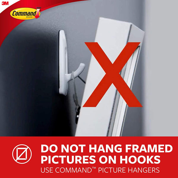 Command GP067-16NA Small Wire Hardware, Silver, White, 16 Hooks