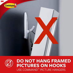 Command GP067-16NA Small Wire Hardware, Silver, White, 16 Hooks