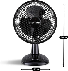 Schallen Grey Mini Table Fan Office Desk Home 6 Inch Small Electric Desk Fan Portable Air Cooling Fan Quiet Mini Desktop Fan with Tilt Function Worktop Office Home Bedroom PC Cooling Fan Compact Lightweight Air Circulator UK Plug Grey Black or White Porta