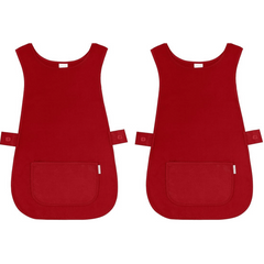 Pack Of 2 Self Tabard Apron in eight different colours | Aprons for Men, Women, and Ladies | Professional Cooking Aprons with 2 Pockets | Adjustable Kitchen Apron for Baking, BBQ, Grilling, Gardening, Crafting, Cleaning, Painting, Barista, Restaurant Work