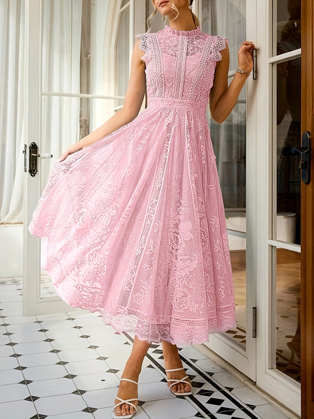 New Elegant Lace Flared Dress for Women