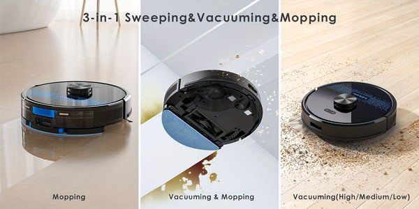 Lubluelu SL60 MAX Robot Vacuum Features a 2.5L Self-Emptying Station, Providing 60 Days of Hands-Free Cleaning. It Boasts a Powerful 4500 Pa Suction, Functions As Both a Vacuum Cleaner And Mop, Includes 24 No-Go Zones