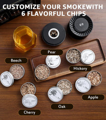 Electric Whiskey Smoker Kit with LED Light,6 Wood Chip Flavor,No Butane Needed,Rechargeable Cocktail, Old Fashioned Smoker Kit,Bar Set Accessories Gifts for Men,Dad, Husband, Birthday