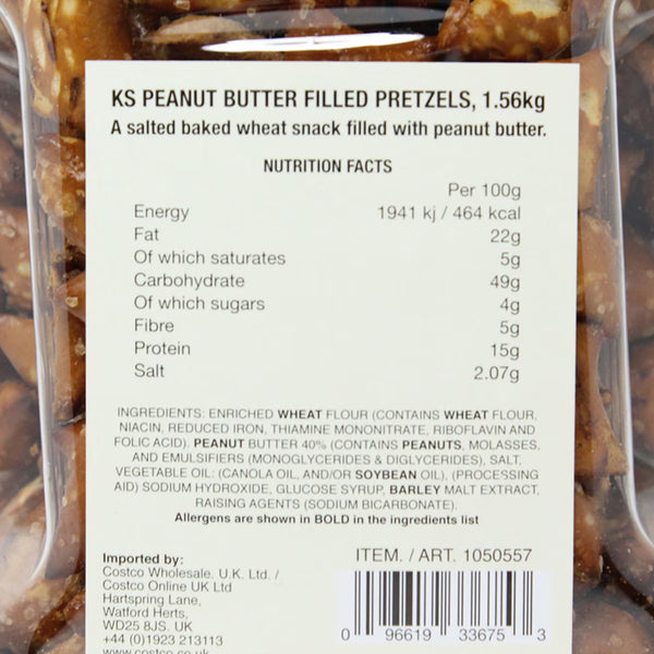 Kirkland Signature Peanut Butter Filled Pretzel Nuggets, 1.56Kg