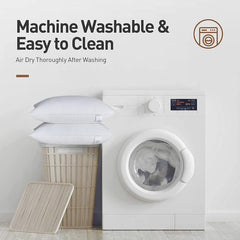 ACL Pillows 2 & 4 Pack with Stripe Cover Hotel Quality Side Sleeper Bounce Back Bed Pillows Premium Filled