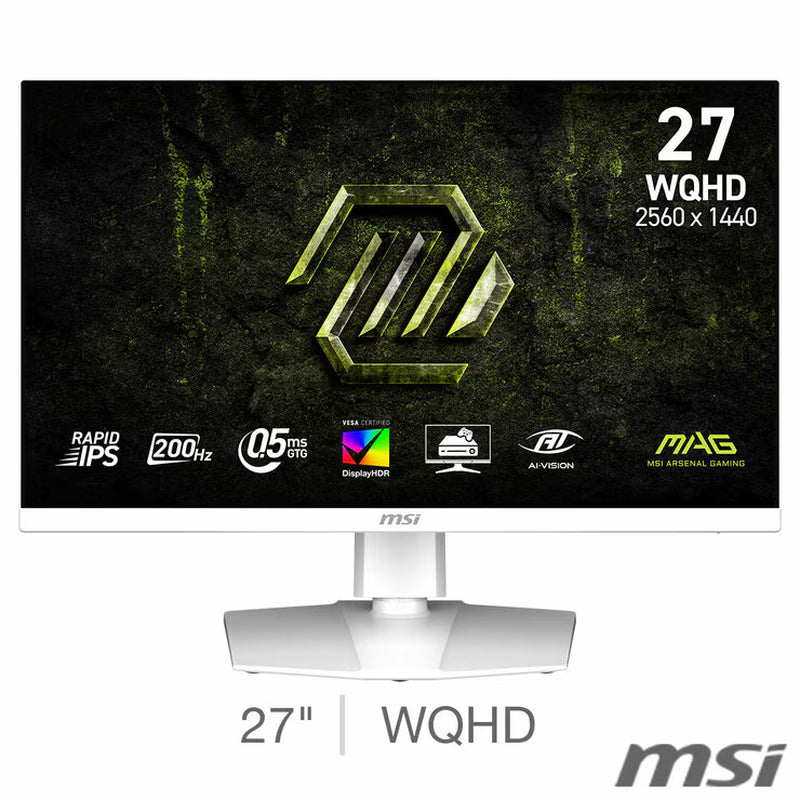 MSI MAG 274QRFW E20 WQHD IPS 200Hz Gaming Monitor, 9S6-3CF99T-003