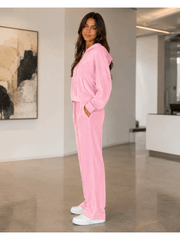 Women'S Soft Touch Tracksuit Set, Zip Up Hooded Jacket & Joggers, Casual 2pcs Lounge Wear Co Ord Outfit, Casual and Sports Wear, Gym Wear Street Wear