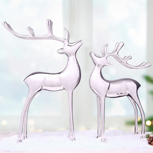Aluminum Reindeer Assortment- Set of 2- Silver
