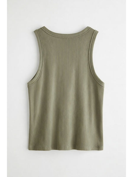 Women'S Sleeveless Ribbed Tank Top - Slim Fit Striped Longline Top for Layering or Casual Wear, Breathable Summer Shirt with Elegant Design, Hand Wash Only, Ladies Tank Tops