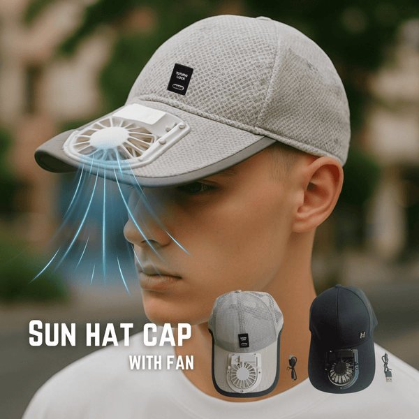 USB Rechargeable Cooling Fan Baseball Cap, 3-Speed Adjustable Airflow Sun Hat for Outdoor Sports, Golf, Fishing, Hiking