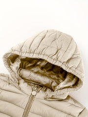 Women's Autumn/Winter Simple Lightweight Hooded Commuter Padded Coat with Pockets