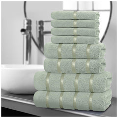 8pcs Egyptian Cotton Towel Set | Quick-Drying & Highly Absorbent | Includes 8 Towels | Sophisticated Design | 15 Elegant Colours | Machine Washable