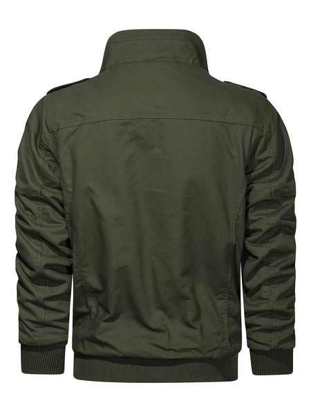Men's autumn and winter outerwear jacket with warm and thick velvet, windproof and warm, casual multi pocket jacket for winter