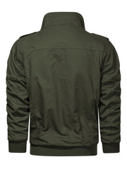 Men's autumn and winter outerwear jacket with warm and thick velvet, windproof and warm, casual multi pocket jacket for winter