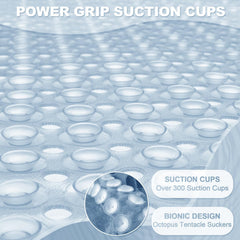 1pc Large Shower Mat – Non-Slip, Strong Suction Cups & Drain Holes, Quick-Dry, Machine Washable, Durable & Comfortable for Bathtub and Bathroom Floor Use