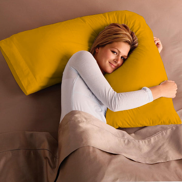 Adam Home V Pillow with Pillowcase Extra Filled Hollow Fiber for Neck Support, Orthopedic, Maternity Pregnancy & Nursing Super Soft & Comfortable V shaped Pillow with Pillowcase