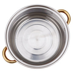 Stainless Steel Soup Pot Set (10PCS), Multi-Purpose Household Milk and Soup Pots, Multiple Sizes for Daily Cooking, Hot Pot and Noodles, Gold-Plated Handle, Orange
