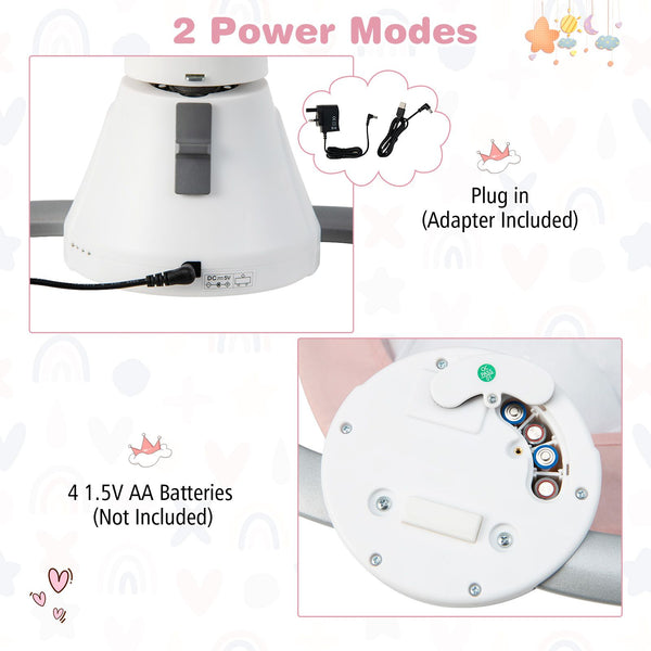 Baby Bouncer with 5 Swing Speeds and Built-In 17 Music for Newborn