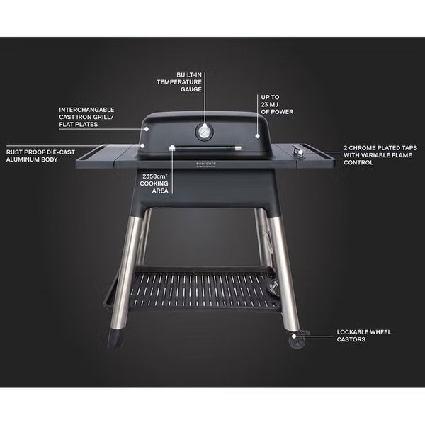 Everdure Force 2 Burner Gas Barbecue in Graphite