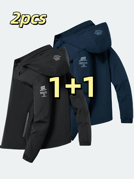 Windproof Detachable Hooded Jacket Korean Style Loose Fashion Handsome Casual Men's Top