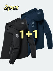 Windproof Detachable Hooded Jacket Korean Style Loose Fashion Handsome Casual Men's Top