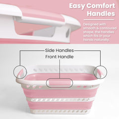 KNIGHT Collapsible Laundry Basket 42L–Foldable Washing Basket with Handles, Large Space-Saving Basket for Clothes – Multipurpose Laundry Hamper & Collapsible Washing Baskets for Laundry (Green)