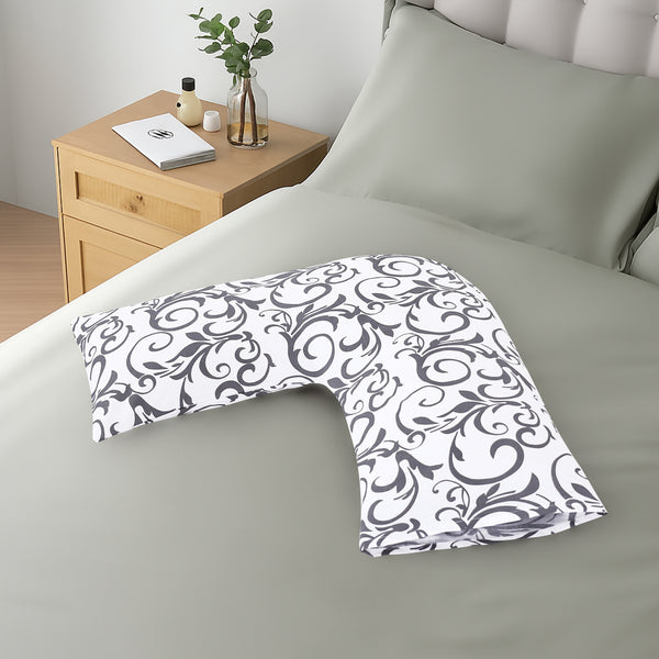 Printed V Pillow Cases Covers Easy Care Head Back Neck Maternity Support74x34cm