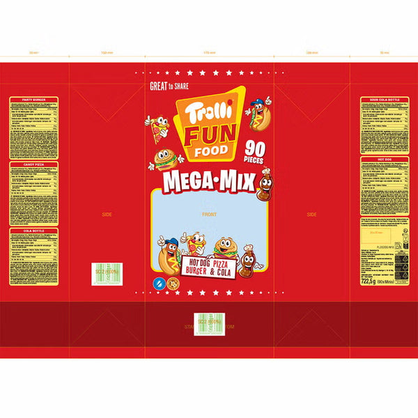 Trolli Fun Food Mega Mix Sweets, Pack of 90