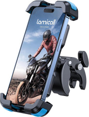 Lamicall Motorcycle Phone Holder Bike - Motorbike Phone Mount, Bike Phone Holder with Quick Release Handlebar Clamp for Iphone 16 15 14 Pro Max Plus, 13 12 11 Pro Max Mini, Xs XR X, SE, 4.7-6.8” Phone