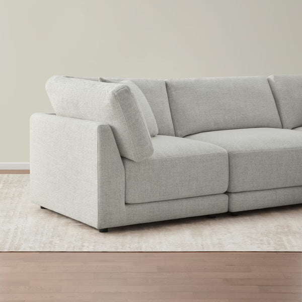 Aiden & Ivy Dayna Grey Fabric 4 Piece Modular Sofa