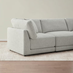 Aiden & Ivy Dayna Grey Fabric 4 Piece Modular Sofa