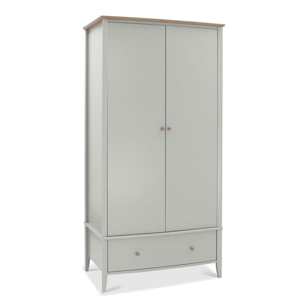 Bentley Designs Whitby Scandi Oak & Grey Double Wardrobe