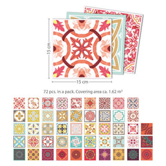 WALPLUS 72 Tile Stickers for Kitchen 15x15cm (6
