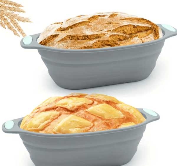 2pcs Foldable Proofing Baskets for Bread – Non-Stick Artisan Rising Bowls, Flexible Space-Saving Fermentation Set for Baguettes &Homemade Baking