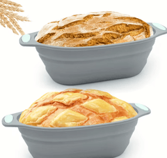 2pcs Foldable Proofing Baskets for Bread – Non-Stick Artisan Rising Bowls, Flexible Space-Saving Fermentation Set for Baguettes &Homemade Baking