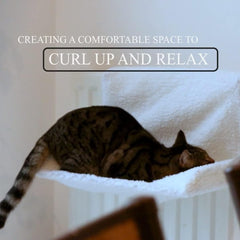 Cat Radiator Bed | Warm Fleece Hammock With Washable Cover | Hanging Radiator beds For Indoor Cats for Kittens & Cats (44x29x23cm) (White Pet Radiator Bed)