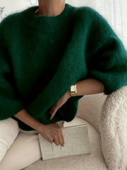 Women's Plush Sweater, High-Quality Alpaca Alpaca Material, Elegant Women's Wear, Essential for Outings, Comfortable and Fitted, Autumn and Winter
