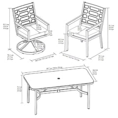 Agio Formia 7 Piece Cushioned Dining Patio Set + Cover